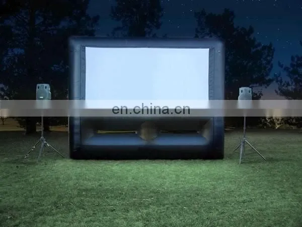 Black Frame Stand Inflatable Movie Screen For Night Outdoor Event