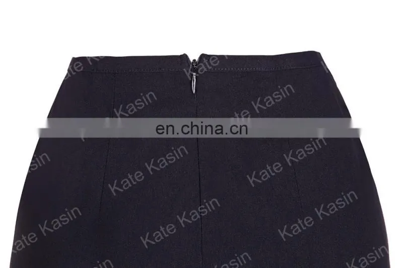 Kate Kasin Occident Women's Solid Color High Stretchy Hips-Wrapped Pencil Skirt 24" KK000277-1