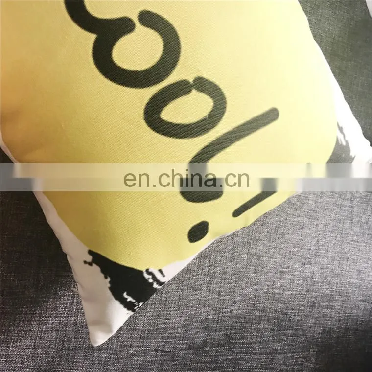 Cute Words Square 100% Polyester Custom Extra Large Linen Cushion Covers