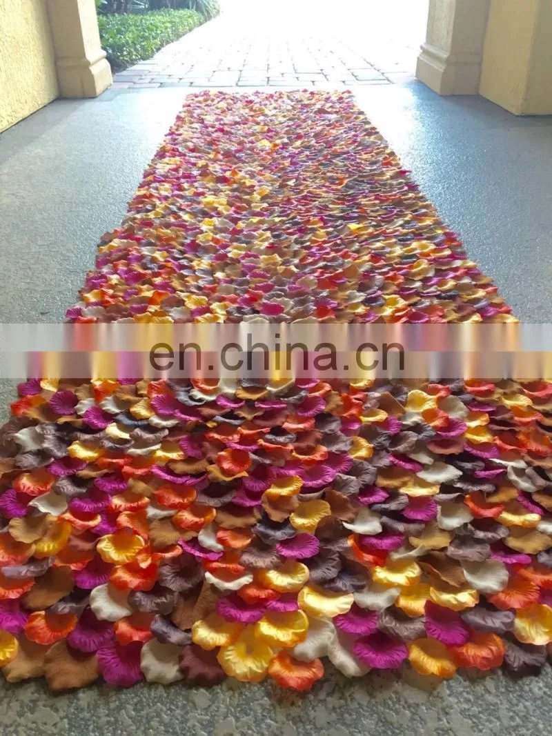 Silk Rose Petal Fall Wedding Aisle Runner