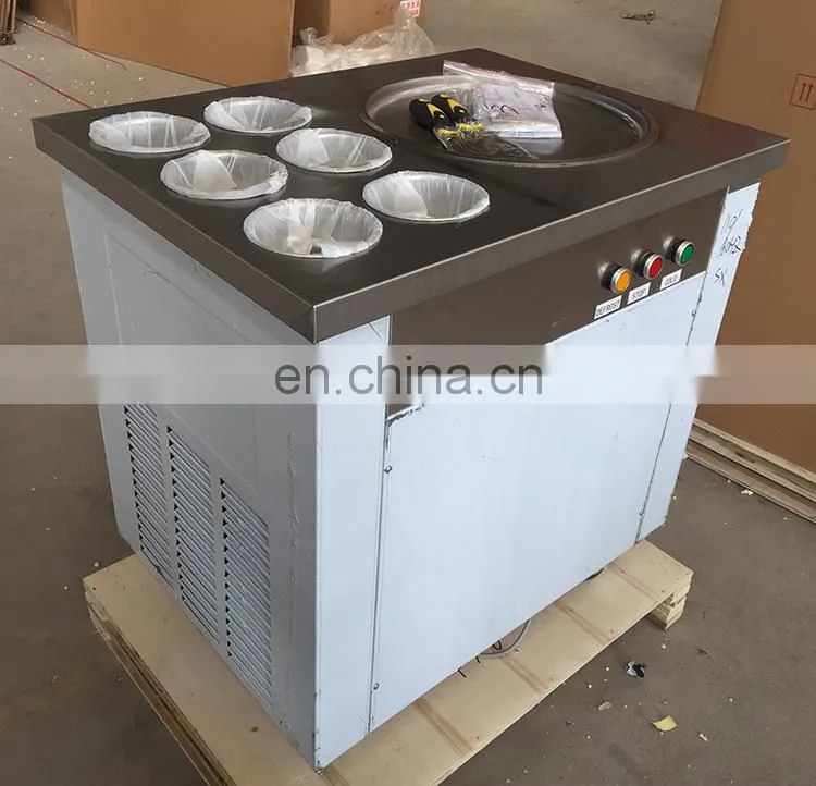 8-10L/H 1pan Ice Pan Fryer Rolling Fried Yogurt Frying Fried Ice Cream Roll Machine Roller Maker