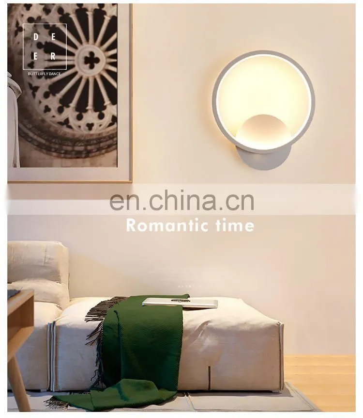 Led aisle lights creative round wall lamp bedroom study bedside wall lamp balcony corridor lights