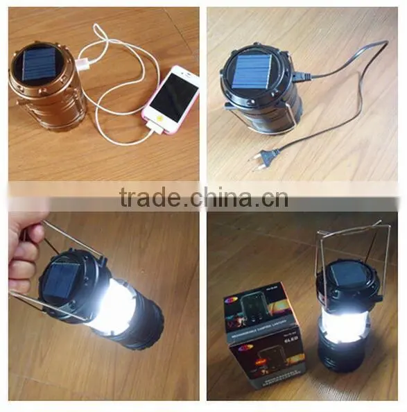 Multifunction solar led rechargable camping lantern