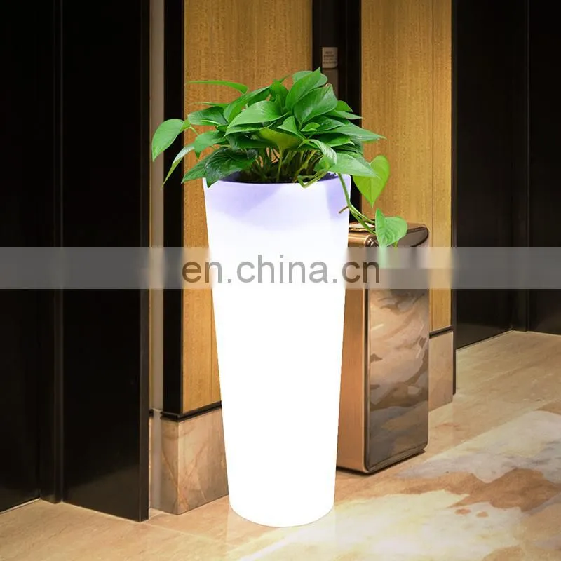 IP64 led 16color flashing home decoration plastic led white flower vase with led color