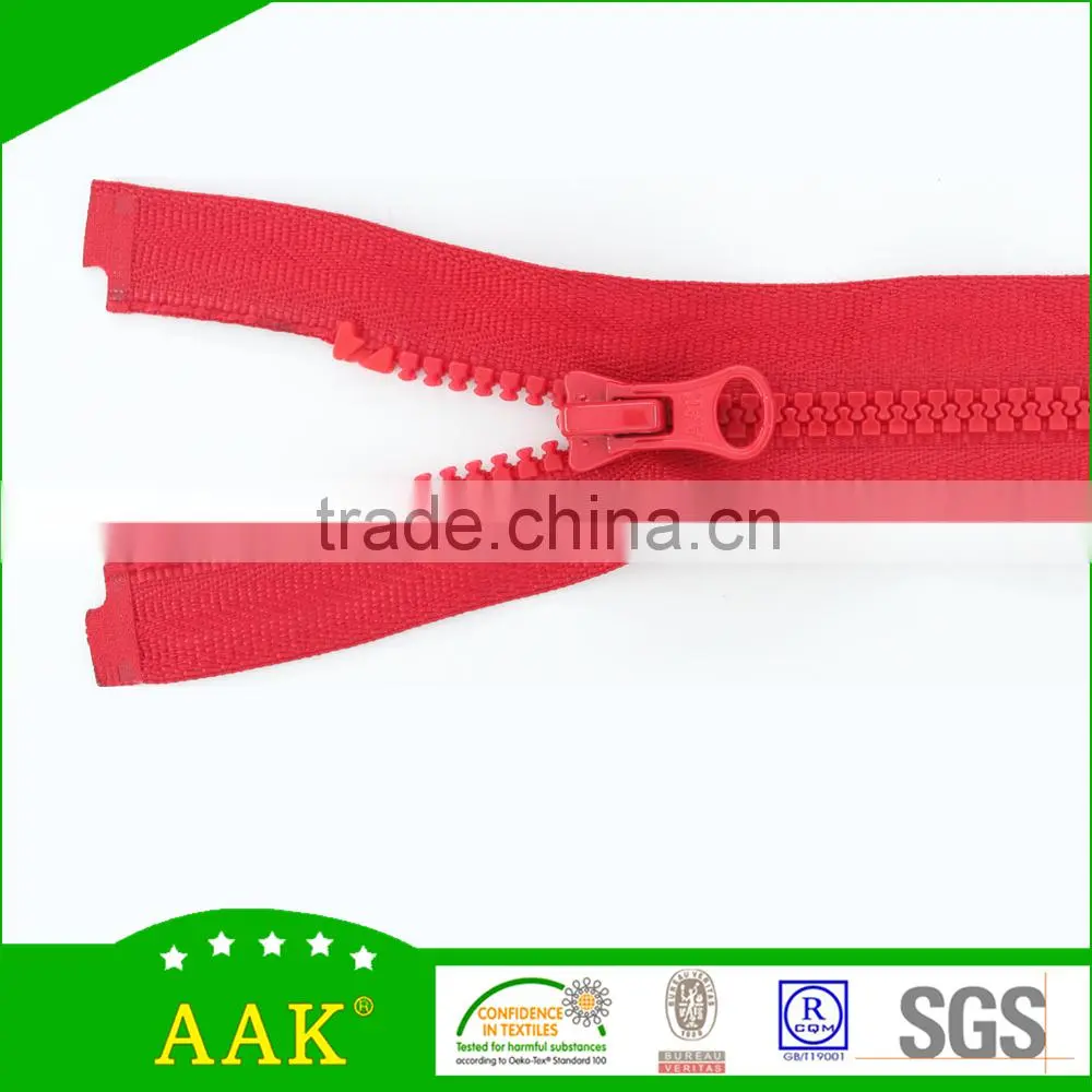 Color paints plastic zipper bags 3# delrin open end zips with thumb puller