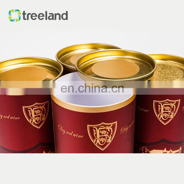 Custom wine water bottle package paper cylinder box cardboard tube packaging with logo