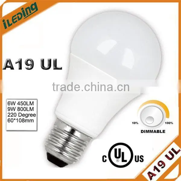 UL listed 9W 800lm A19 LED Light Bulb