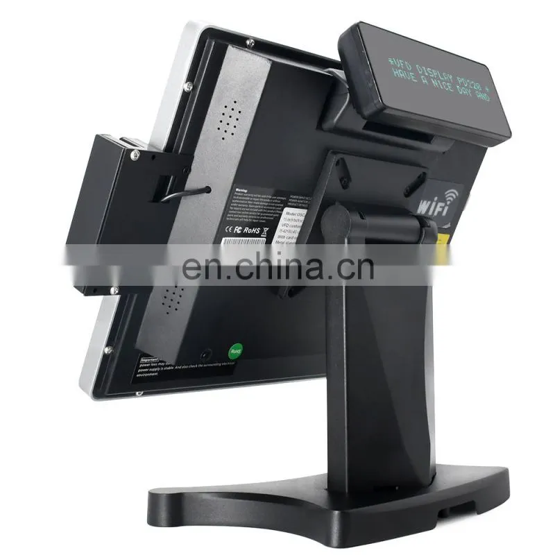 Hot selling pos+systems dual touch Screen pos machine pos systems built in wifi with 80mm thermal printer
