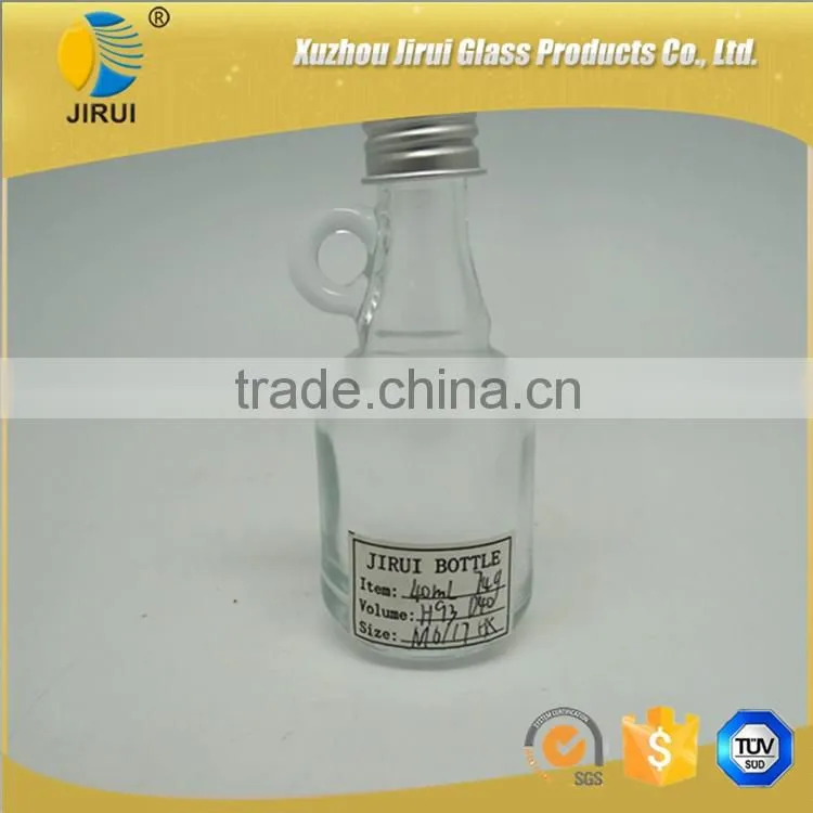 40ml glass wine bottle with handle and lid