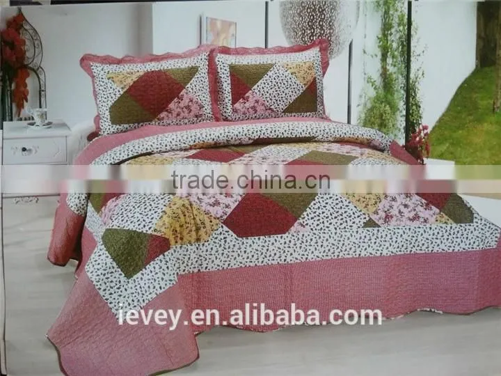 Alibaba china high quality best price reactive printed cotton home goods patchwork bedspread