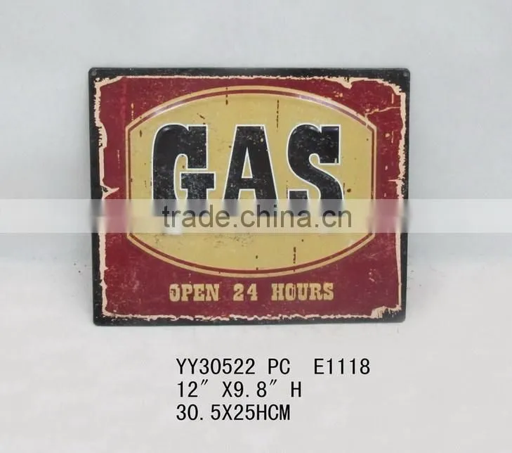 outdoor factory embossed wall tin sign, vintage metal tin plate