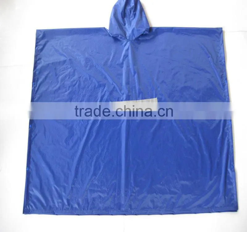 hooded polyester pvc long raincoat custom printed rain ponchos