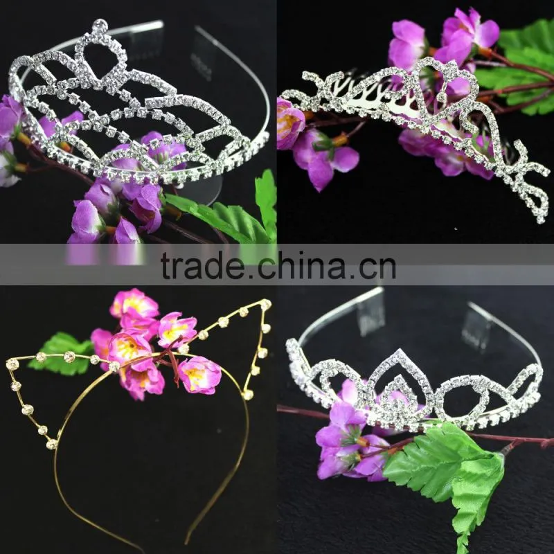 2015 Latest moder Large Pageant Crystal deer bride crown for fashion ladies