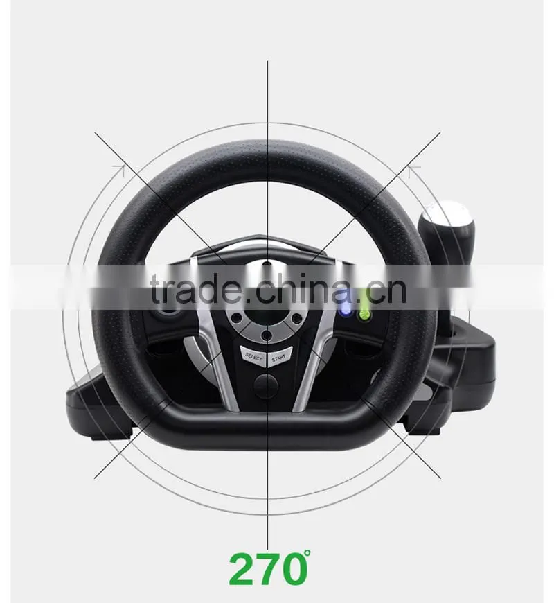 Factory Directly Video Games Accessories for xbox one / PS3 / PS2 / PC computer Racing Game USB Steering Wheel