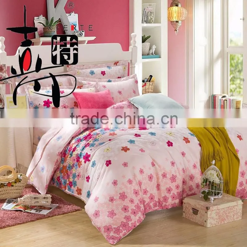 2016 new product flocking printed bedding set /bed sheet/duvet cover/pillow