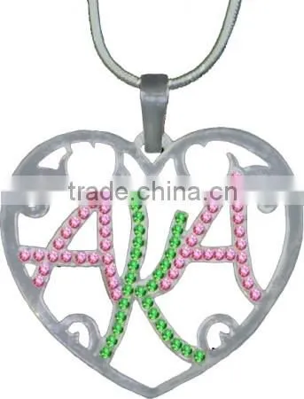AKA Sorority greek letter heart neckalce Jewelry