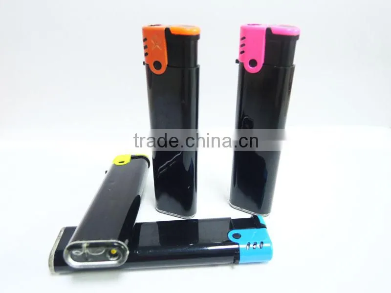 gas cigarette lighter ,quality electron windproof lighter with colored cap and ignition