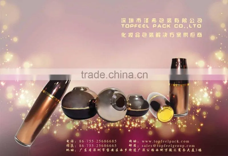 Eco-friendly 30/50/120ml gold round acrylic lotion bttle factory