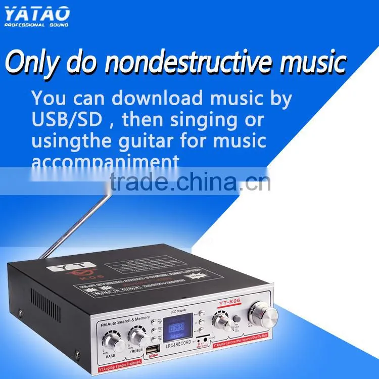 hi fi audio power amplifier with LCD (LRC)display/USB/TF card YT-K06/mp3 player YT-K06
