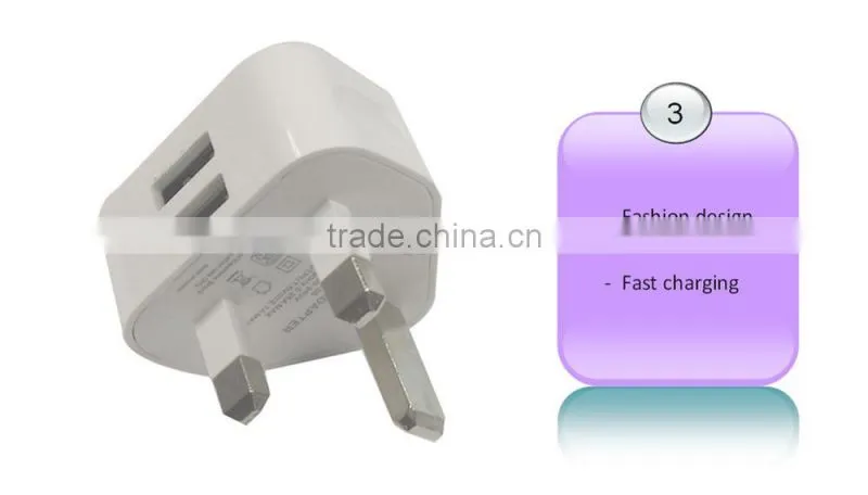 2.1a dual usb travel wall uk ac charger