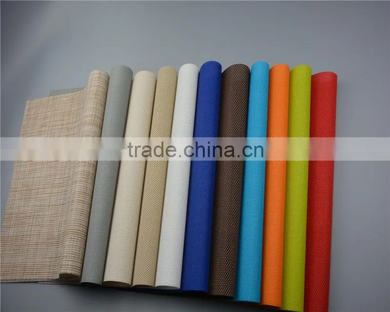 Wholesale price 75g PVC woven mesh placemat white pure color 1*2 series 45*30cm