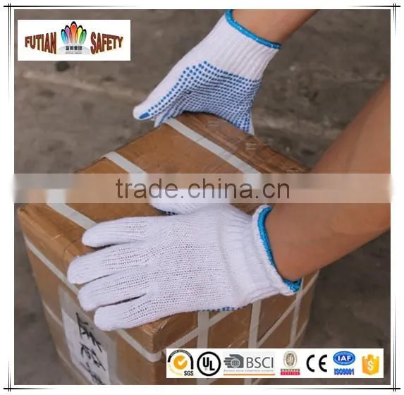 FTSAFETY PVC dotted 100% cotton/polyester knit working gloves