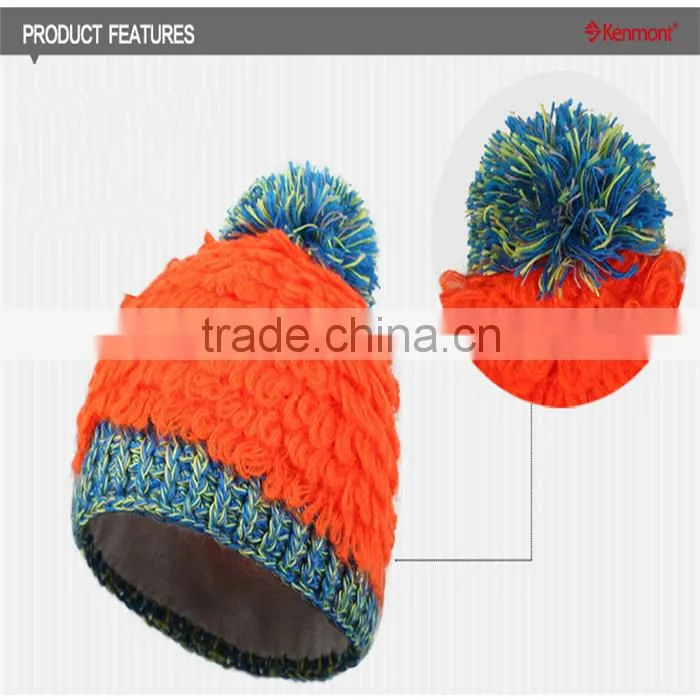 History Lowest Price Kenmont Brand Top Design Knitted Hat with pom pom