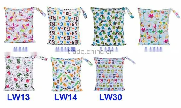 ananbaby pink baby cute diaper bags / personalized minky printed mini wet bags