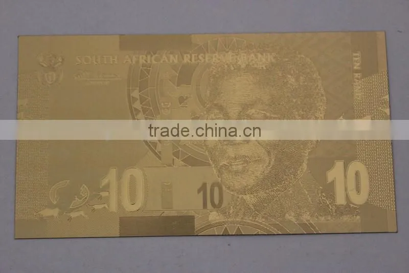 24k gold foil banknote for south african reserve bank collectable bank