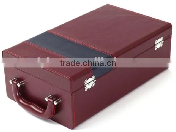 Exquisite Design Top Quality leather wine carry case