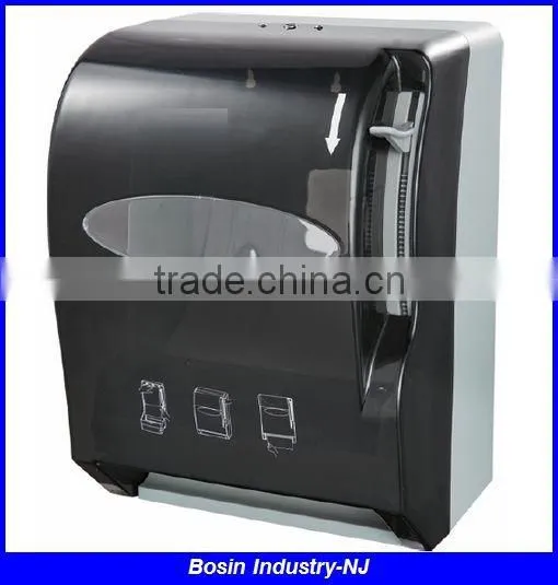 new design plastic jumbo roll auto cut toilet paper dispenser