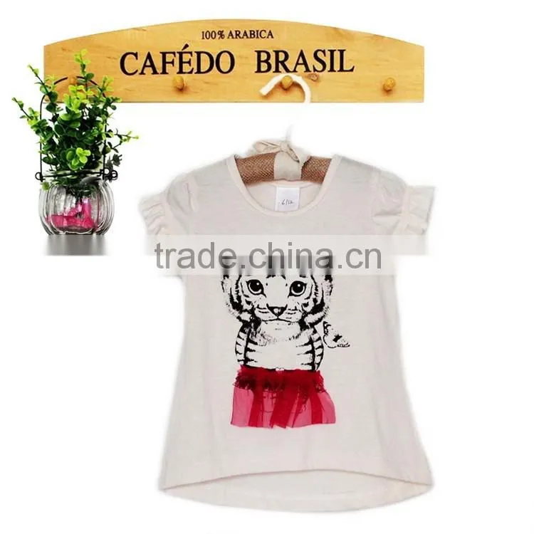 2016 the latest baby girl summer clothing plain dyed toddler t shirts for girls