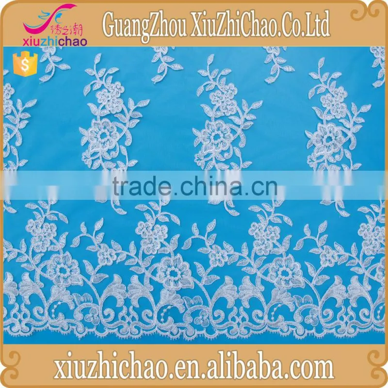 M0104A (4.6) large quantity cheap 100% polyester decorative fashion french embroidery lace fabric