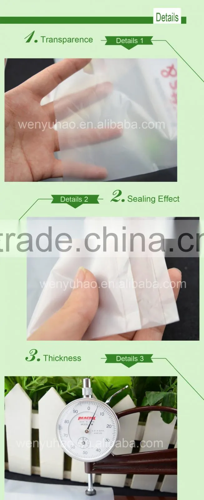 Low Density Plastic Merchandise Shopping Gift Bags Die Cut Handles Merchandise