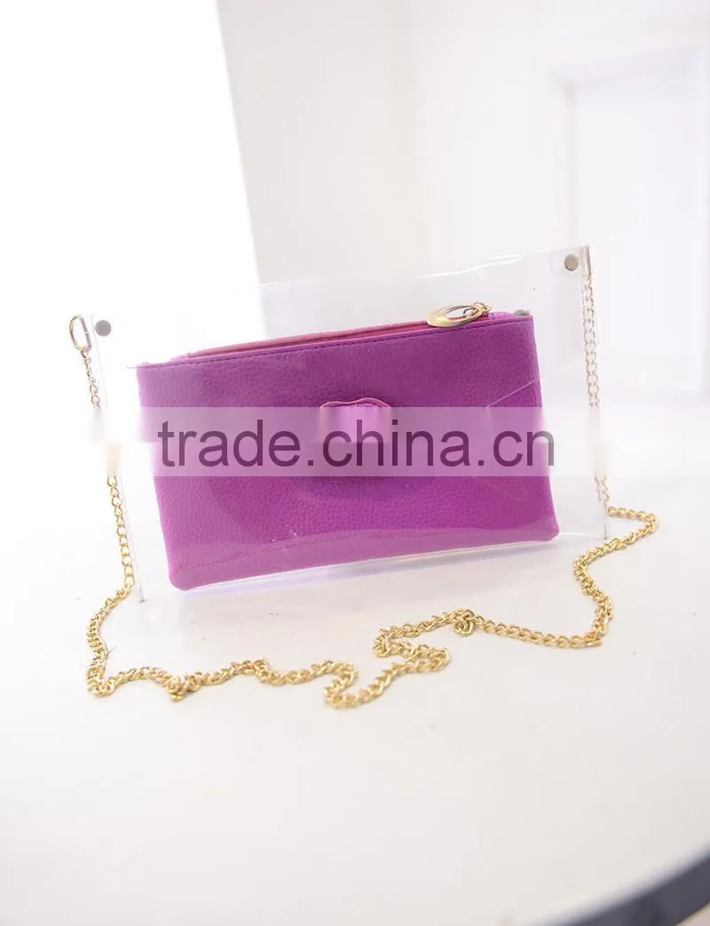fancy newest clear pvc mini messenger bag