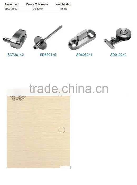Stainless Steel modern wood sliding barn door classic bar track SD0213500