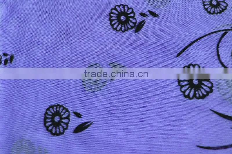 2014 China Fashion Flocking Tulle Fabric for Dress and Clothing