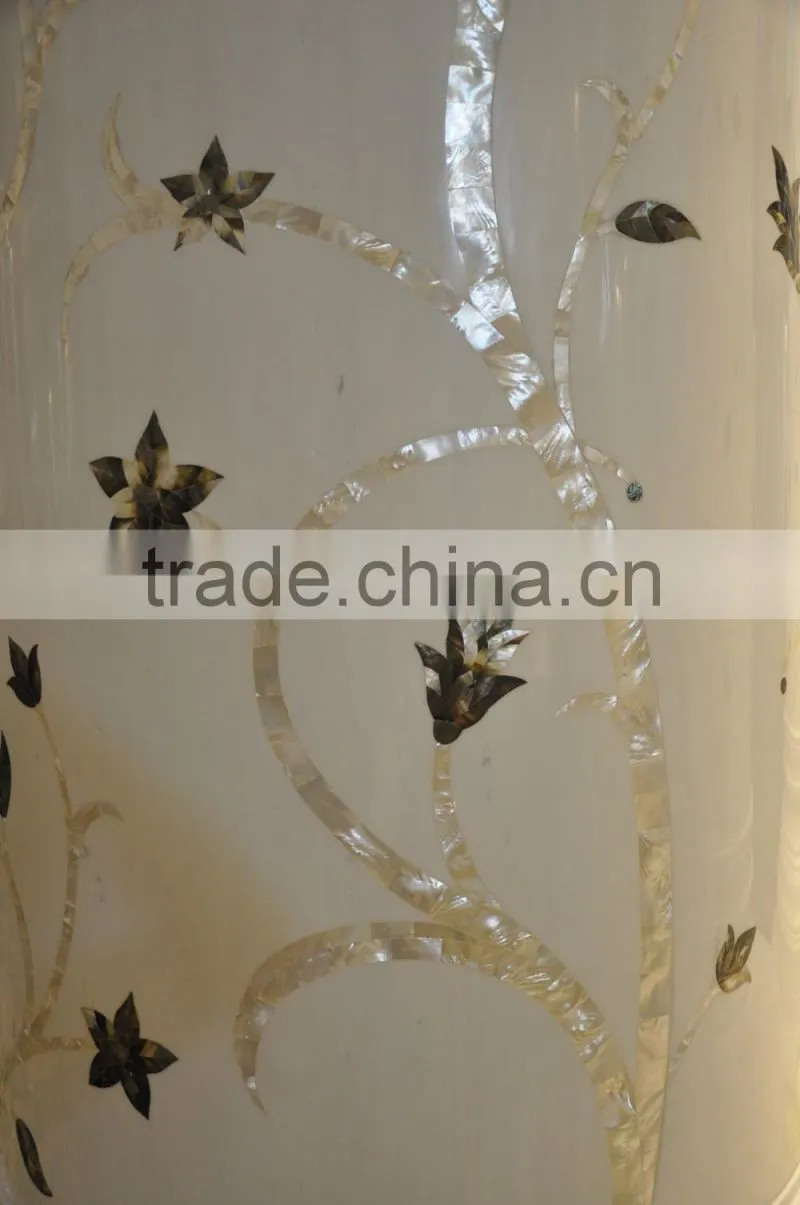 blacklip shell mix with whitelip sea mother of pearl inlay circular column