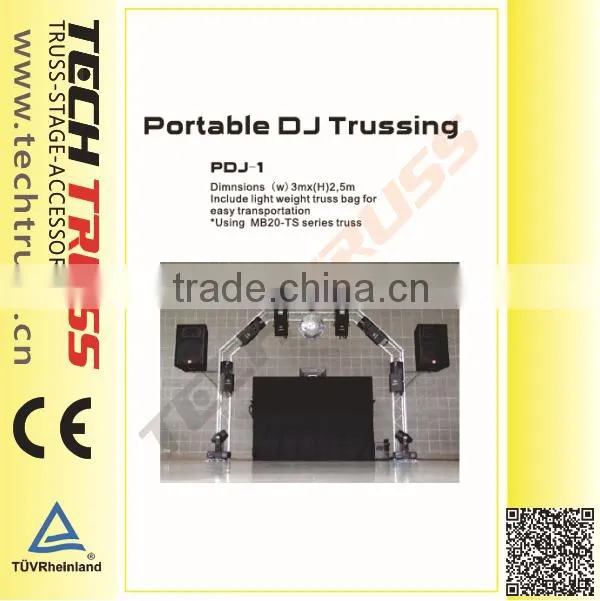 PDJ-2 Width 2.5m Height 2.4m aluminum DJ truss using MB20 truss for lighting decoration.