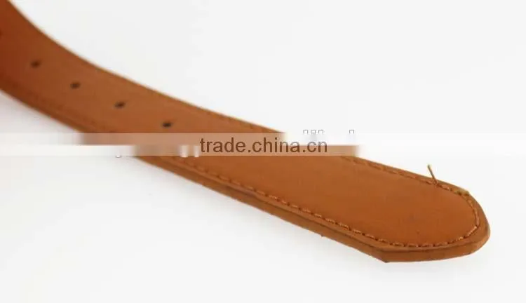 New Designer ladies leather belt with high quanlity brown pu leather buckle in yiwu