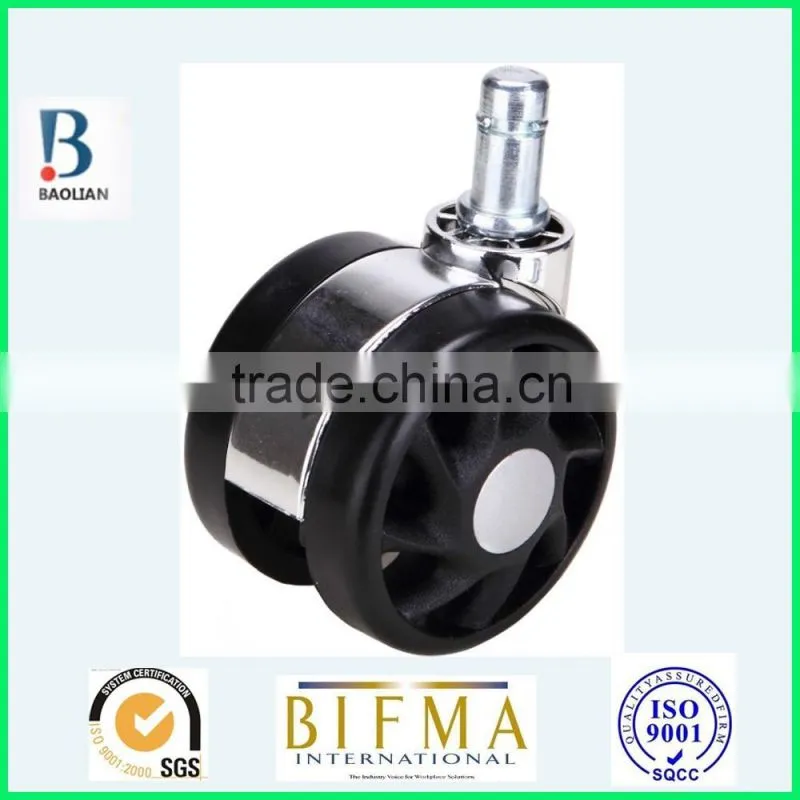 BL swivel electroplated 2.5 inch nylon furniture or medical caster wheels with steel grip ring