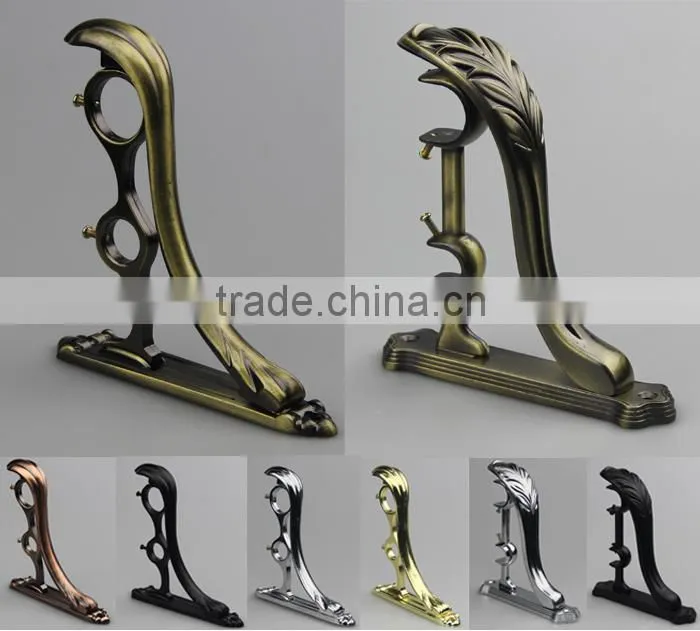 Fashion design plating iron double curtain rod for home decoration