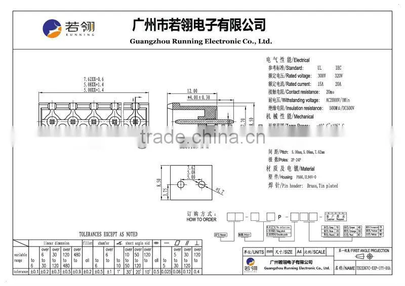 Pitch 5.0mm Male Pluggable Terminal Block Connectors