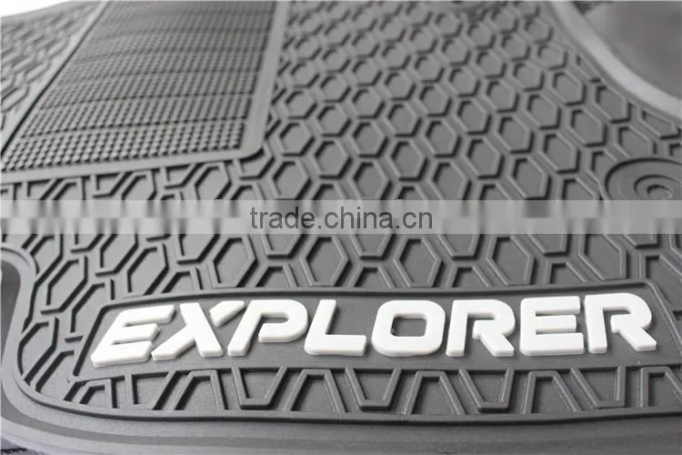 Three Row Set Custom Fit All Weather Floor Mats For Select Ford Explorer Models - (Black)