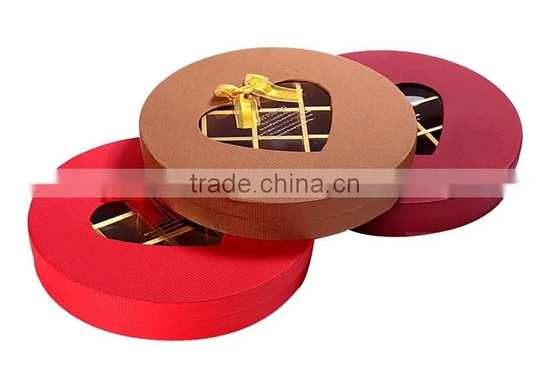 Set up ribbon cardboard packaging chocolate round box