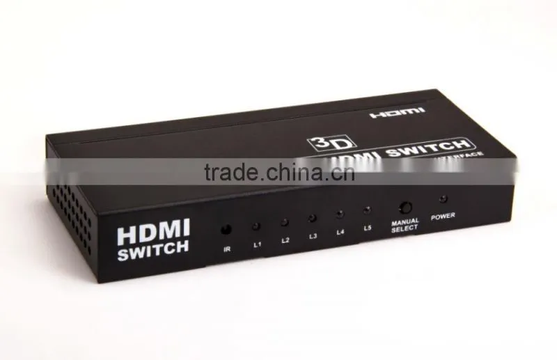 3D 1080p HDMI HDMI switcher 5 to 1