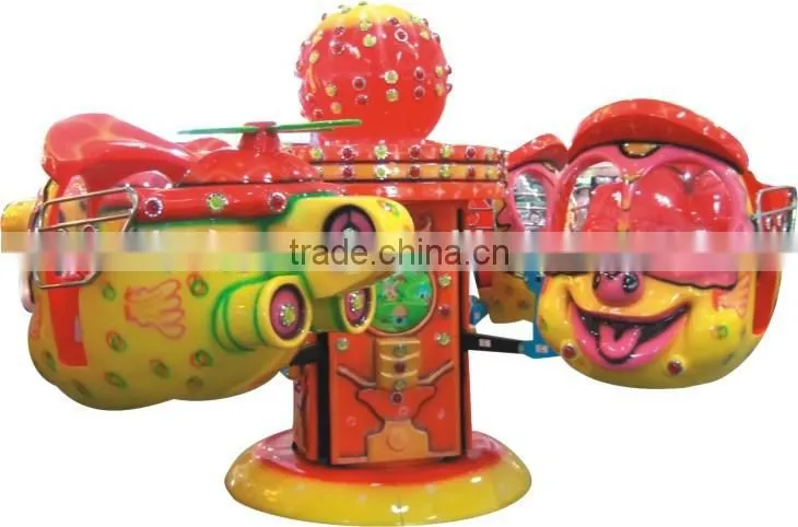 Amusement park items flying kiddie rides