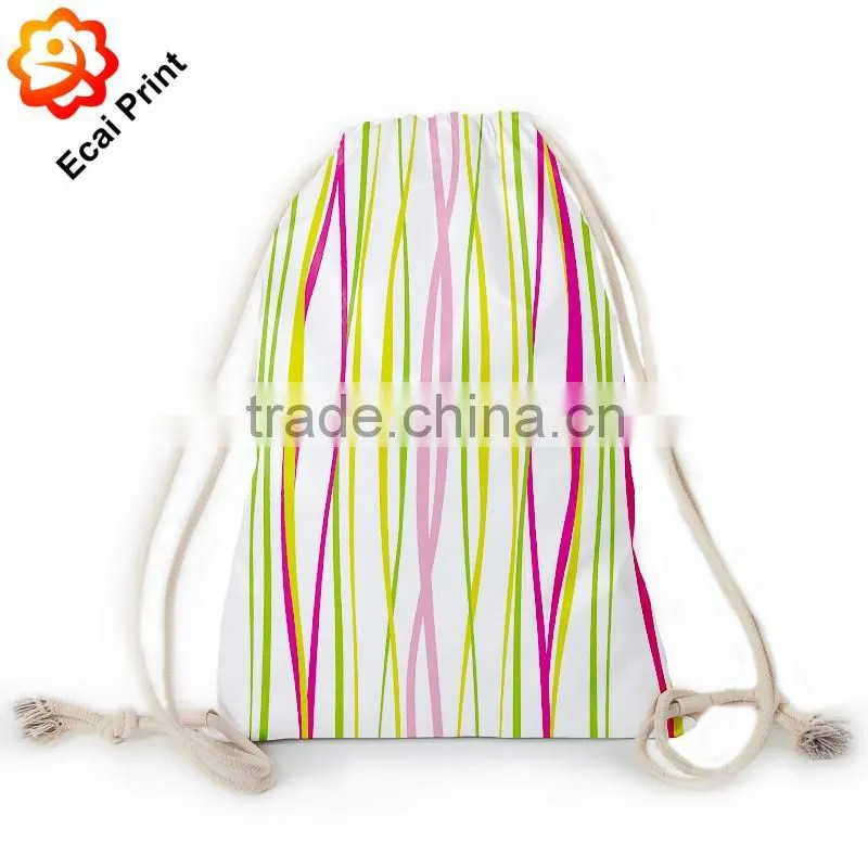 popular hot sell custom made heat transfer drawstring bag