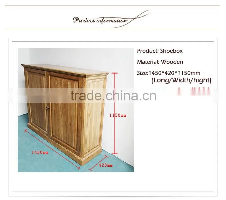 Soild Wood Two-Door And 8 Layer Board Design Shoe Showcase Storage Cabinets