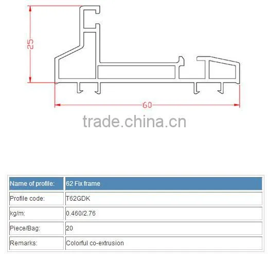 u-shaped upvc plastic profile